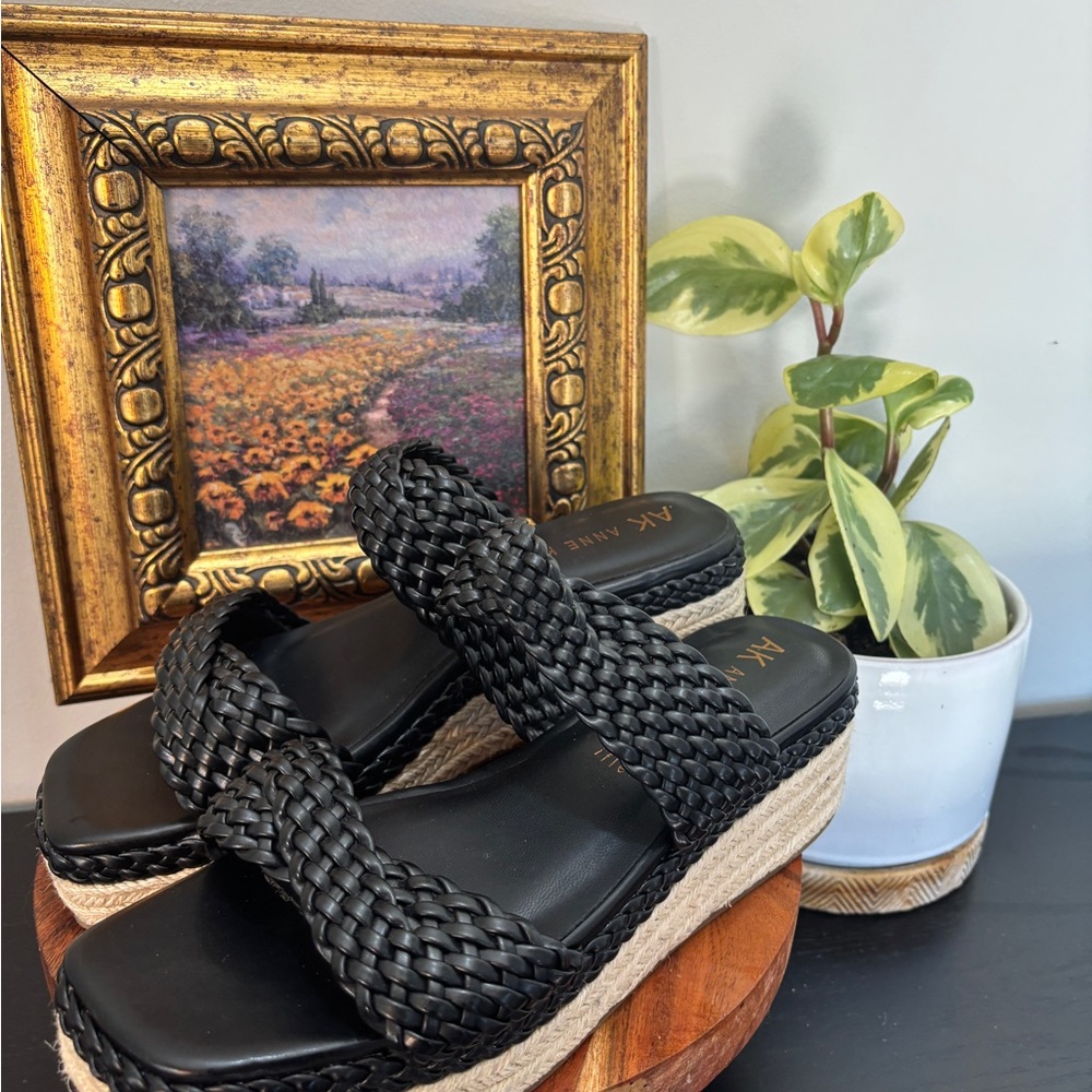 Anne Klein Black Espadrille Slip-On Shoes